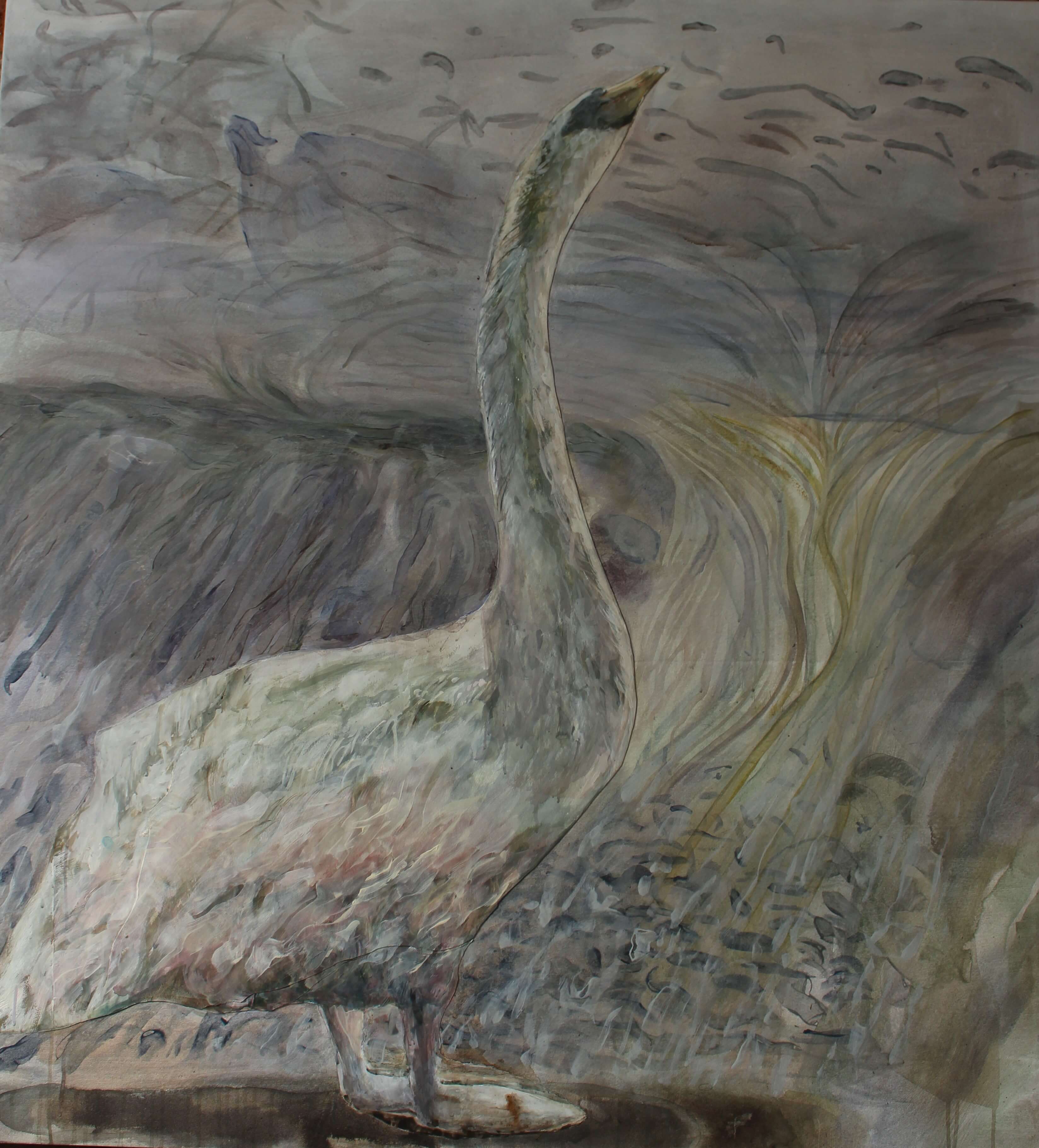 Untitled (Swan) paint on canvas 5'x4'6" 2021